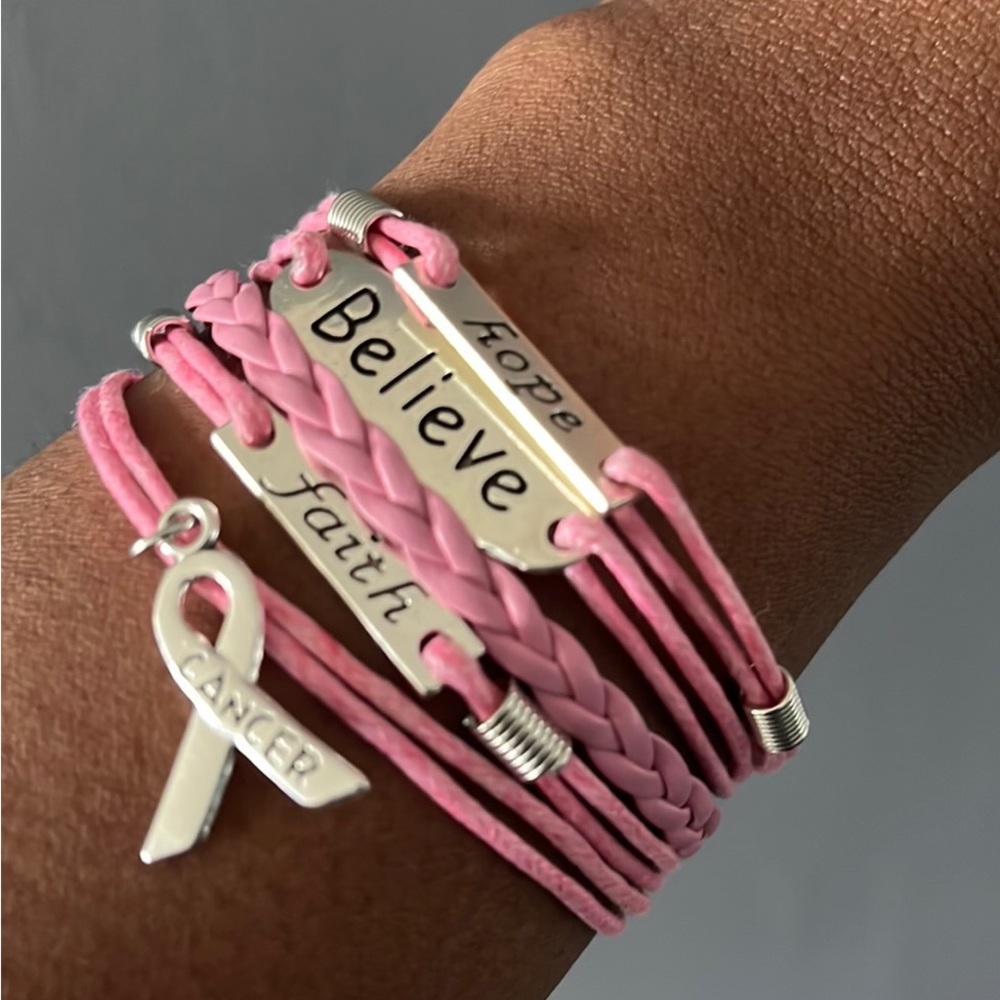 Breast cancer survivor/ hope, believe, faith bracelet charm - Picture 3 of 7